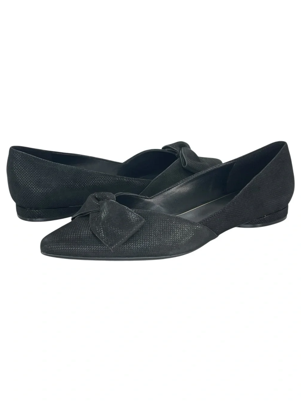 Naturalizer Havana Bow Black Leather Womens Flats Size 9.5M